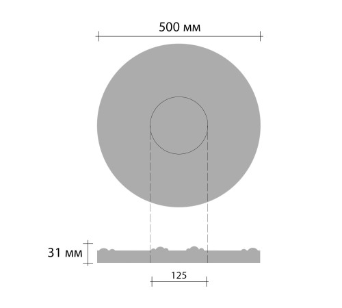 Розетка потолочная DECOMASTER 80050 диаметр 500 мм 80050