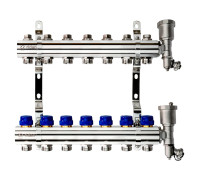 Комплект коллекторов Ридан FHF-7R set 7 контуров с кронштейнами и воздухоотводчиками 088U0707R