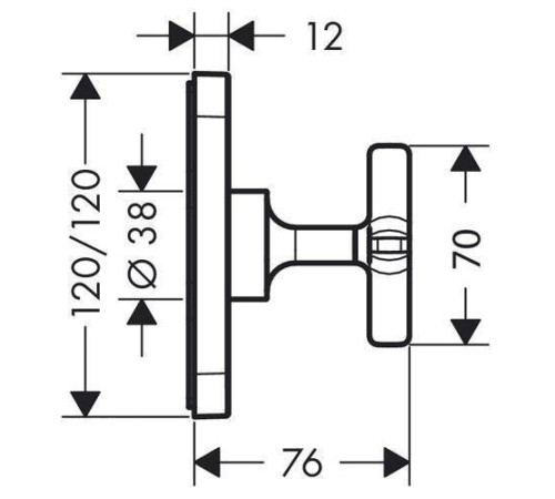Запорный вентиль Axor Citterio E 12x12 см скрытый монтаж хром 36771000