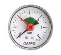 Манометр аксиальный Gappo Ø50 мм 1/4 10 бар G1471