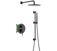 Душевой гарнитур Timo Saona 250 мм со штангой 650 мм черный матовый SX-2309/03SM