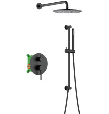 Душевой гарнитур Timo Saona 250 мм со штангой 650 мм черный матовый SX-2309/03SM