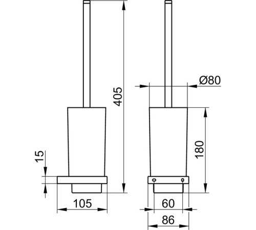 Туалетный ёршик KEUCO EDITION 11 Чёрный шлифованный хром 11164 139000