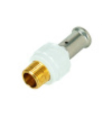Муфта пресс PVDF Henco с наружной резьбой белая 20x1/2 HE 17PKW-2004