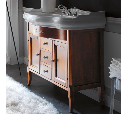 Комплект мебели Kerasan Retro 100 см напольный 3 отв орех 734740/105001