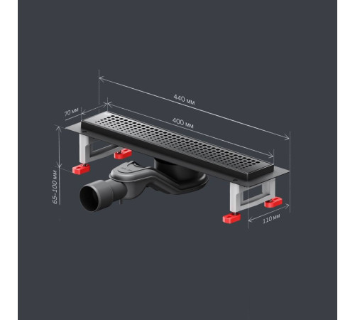 Трап для душа линейный AM.PM Masterflow Cut Gradient 40 см W01SC-P11-040-01BM