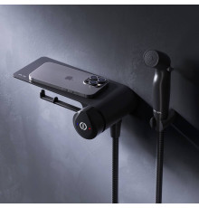 Смеситель TouchReel с гигиеническим душем и полкой встраиваемый AM.PM X-Joy матовый черный F0H85A822