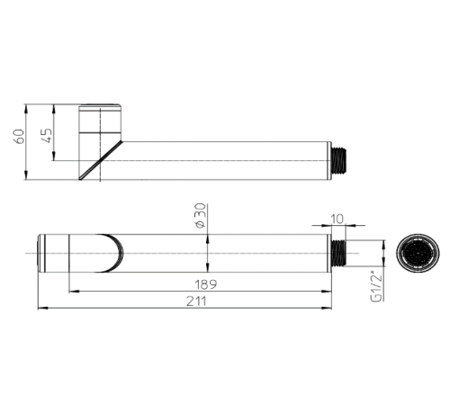 Ручной душ Bossini Ply B00950.030 30 мм хром