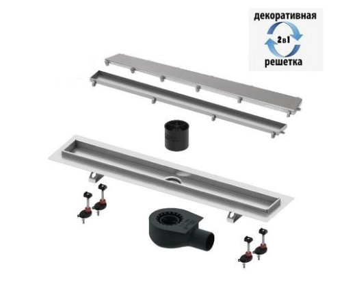 Комплект дренажного канала TECElinus 2 в 1 с основой для плитки tile и steel 900 мм 15103099