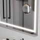 Зеркало настенное AM.PM Gem с LED-подсветкой часами и косметическим зеркалом 65 см M91AMOX0653WG
