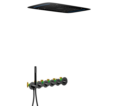 Душевая система встроенная Timo Saona с термостатом 680х430 мм черный матовый SX-2319/03SM