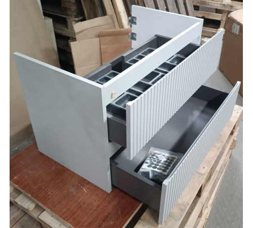 Тумба под умывальник подвесная AQUAMET S1 80 см серый AQM900180GM