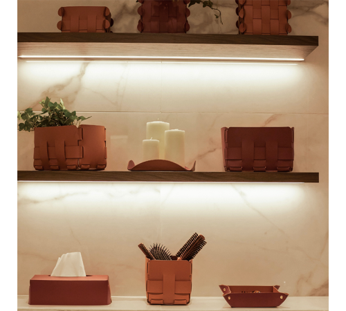 Корзинка ADJ Mini Bottega 12х12х13 см коньяк/бордо 1013.09/30