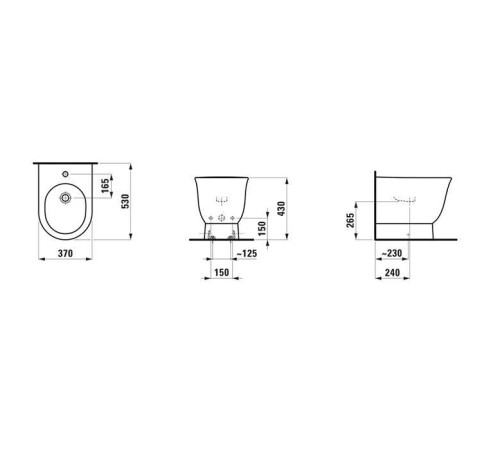 Биде напольное Laufen The New Classic 53х37х34 см 1 отверстие белый 8.3285.1.000.302.1