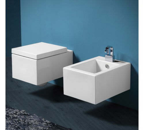 Биде подвесное Simas Frozen 38х51 см 1 отверстие белое F85/FZ19bi