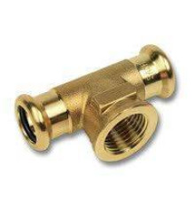 Тройник бронзовый SANHA PURAPRESS 28x1/2x28 мм пресс-ВР-пресс 181302812