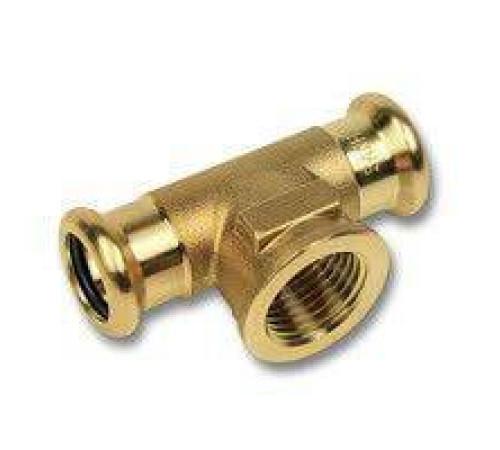 Тройник бронзовый SANHA PURAPRESS 28x1/2x28 мм пресс-ВР-пресс 181302812