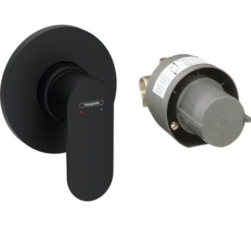 Смеситель для душа Hansgrohe Rebris S встраиваемый комплект на 1 потребитель черный матовый 72648670