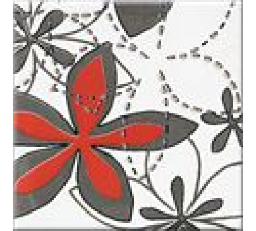 Декор Opoczno Aplauz flower czarny centro 2 10х10 см х4874