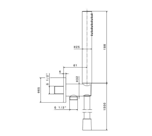 Душевой гарнитур Newform X-STEEL 316 настенный держатель ручной душ шланг 150 см PVD Brushed copper bronze 69645X.59.067