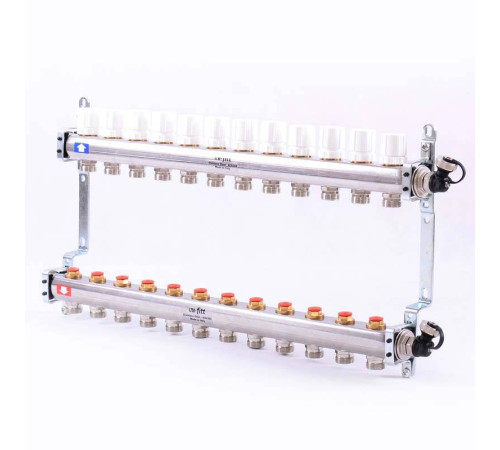 Коллекторная группа из нержавеющей стали Uni-Fitt 315S с регулировочными и термостатическими вентилями 1 x 3/4 EK 12 выходов 451I4312