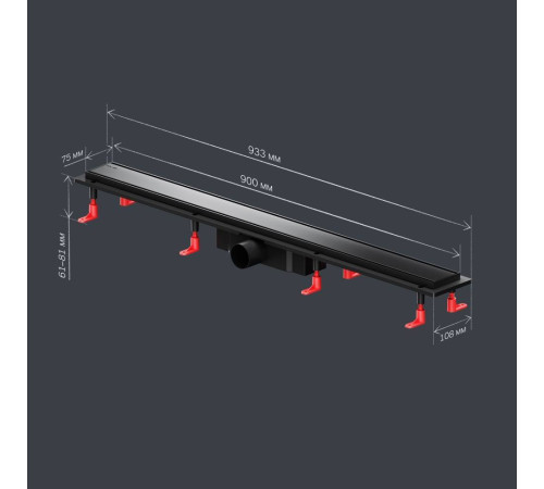 Трап для душа линейный AM.PM PrimeFlow универсальный затвор Tile 90 см W02SC-U11-090-04BM