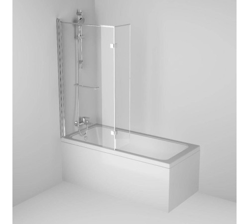 Шторка на ванну AM.PM Skyline 150х80 см с полотенцедержателем DX35WBS-D7W1-150MT