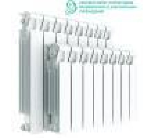 Радиатор биметаллический RIFAR Monolit Ventil 350 10 секций нижнее правое подключение RAL 9016 rmvrf35010