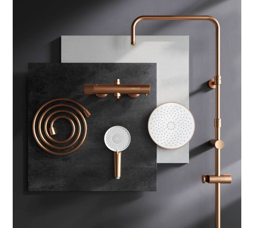 Душевая система AM.PM X-Joy с термостатом розовое золото F0785A444