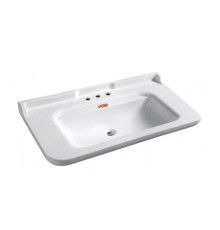 Раковина Kerasan Waldorf 120х55 см 3 отверстия керамическая белый/золото 4144K1/811391oro