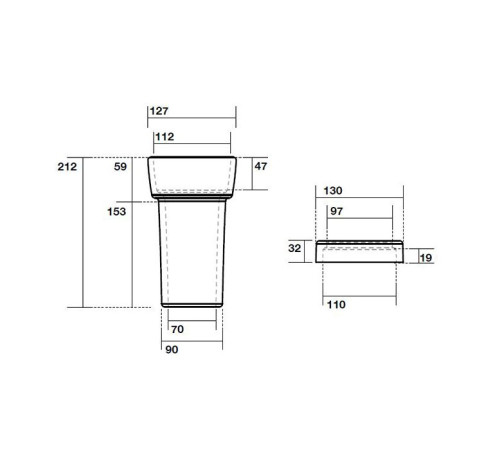 Отвод керамический Kerasan для унитаза слив в стену белый 754801