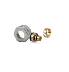 Резьбовое соединение для многослойной трубы SR Rubinetterie 16x3/4 Евроконус Хром матовый E383-2000CSF0