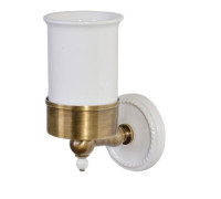 Стакан для зубных щеток подвесной Devon&Devon Dorothy керамика бронза/белый DOR403BR