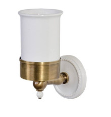 Стакан для зубных щеток подвесной Devon&Devon Dorothy керамика бронза/белый DOR403BR