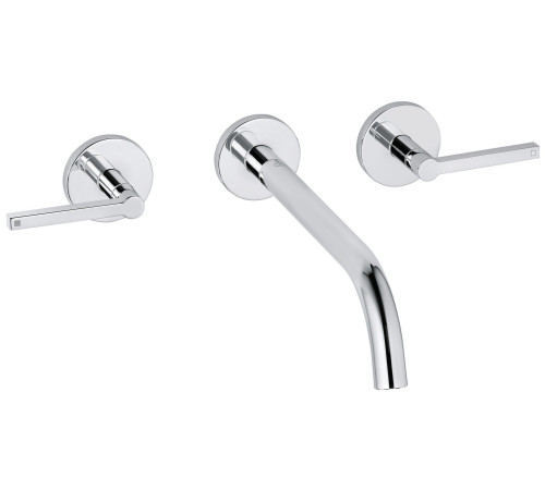 Смеситель для раковины Kludi Nova Fonte Puristic настенный на 3 отверстия 240 мм комплект 201460515