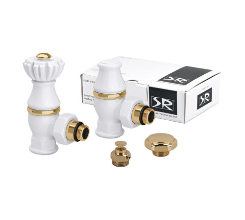 Комплект вентилей SR Rubinetterie Liberty 1/2 x 3/4 угловой белый 0320-2000V00A RAL 9010