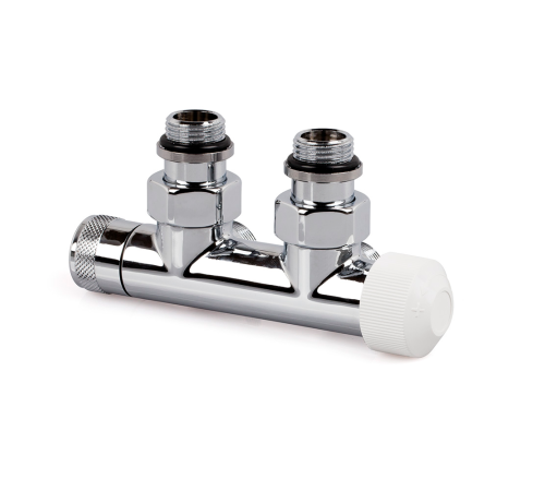 Узел нижнего подключения термостатический SR Rubinetterie угловой правый 1/2 x 3/4 E хром 0684-1500C0E0