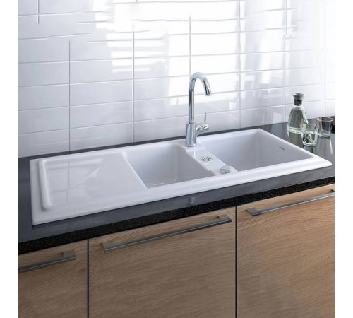 Кухонная мойка Duravit Cassia 116х51 см встраиваемая белая 7513110000