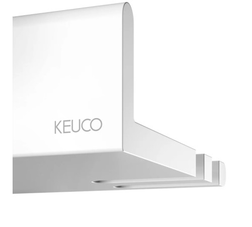 Полочка для душа Keuco Reva со встроенным крючком подвесная белая 12858510000