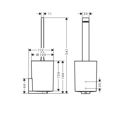 Держатель для туалетного ершика Hansgrohe WallStoris черный матовый 27927670