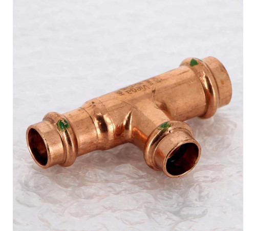 Тройник пресс медный Viega Profipress 18x15x15 мм 291921