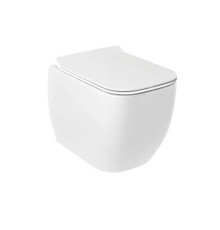 Унитаз подвесной безободковый Kludi Resa C 52 см Spiralflush с сиденьем микролифт 28WCSET43