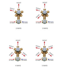 Встраиваемая часть смесителя Bossini с девиатором на 1-5 направлений 1/2 латунь Z00130000