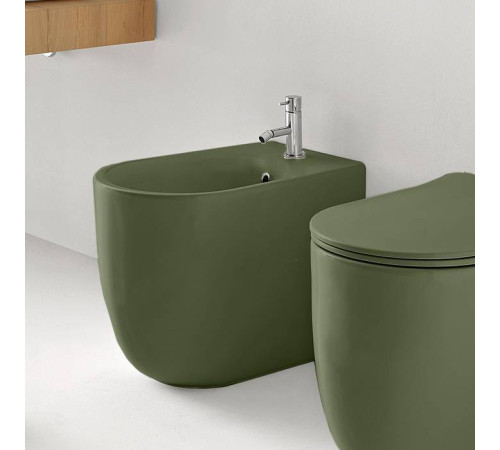 Биде напольное Kerasan Nolita 55х35 см с 1 отверстием и креплениями WB5N Verde muschio 532011