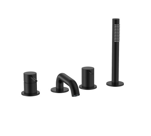 Смеситель на борт ванны Aquanet Siena на 4 отверстия черный матовый AQM6219MB