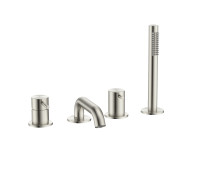 Смеситель на борт ванны Aquanet Siena на 4 отверстия никель шлифованный AQM6219BN