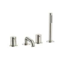 Смеситель на борт ванны Aquanet Siena на 4 отверстия никель шлифованный AQM6219BN