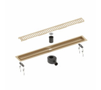 Душевой лоток Timo Drain System 900 мм с решеткой Lines золото матовое DS230109/17