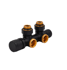 Узел нижнего подключения Primoclima Lunar термостатический угловой правый 1/2 x 3/4 Черный матовый PCART890AB