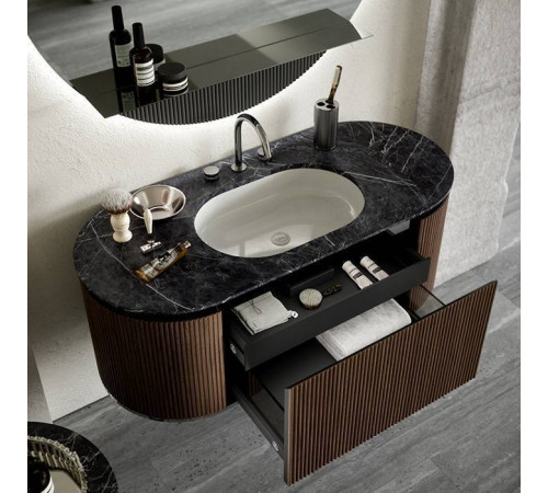 Комплект мебели для ванной Oasis Naos Композиция №4 126x56x45 см подвесной Nero Marquinia 0TCUMR5701/0VSCSTT00000001/0HYDK20001/0ARKI1A003/0NAOB9A004/0CMPJ50002/0NAOB9A003/0NAOA4A006/0CMPKIT000